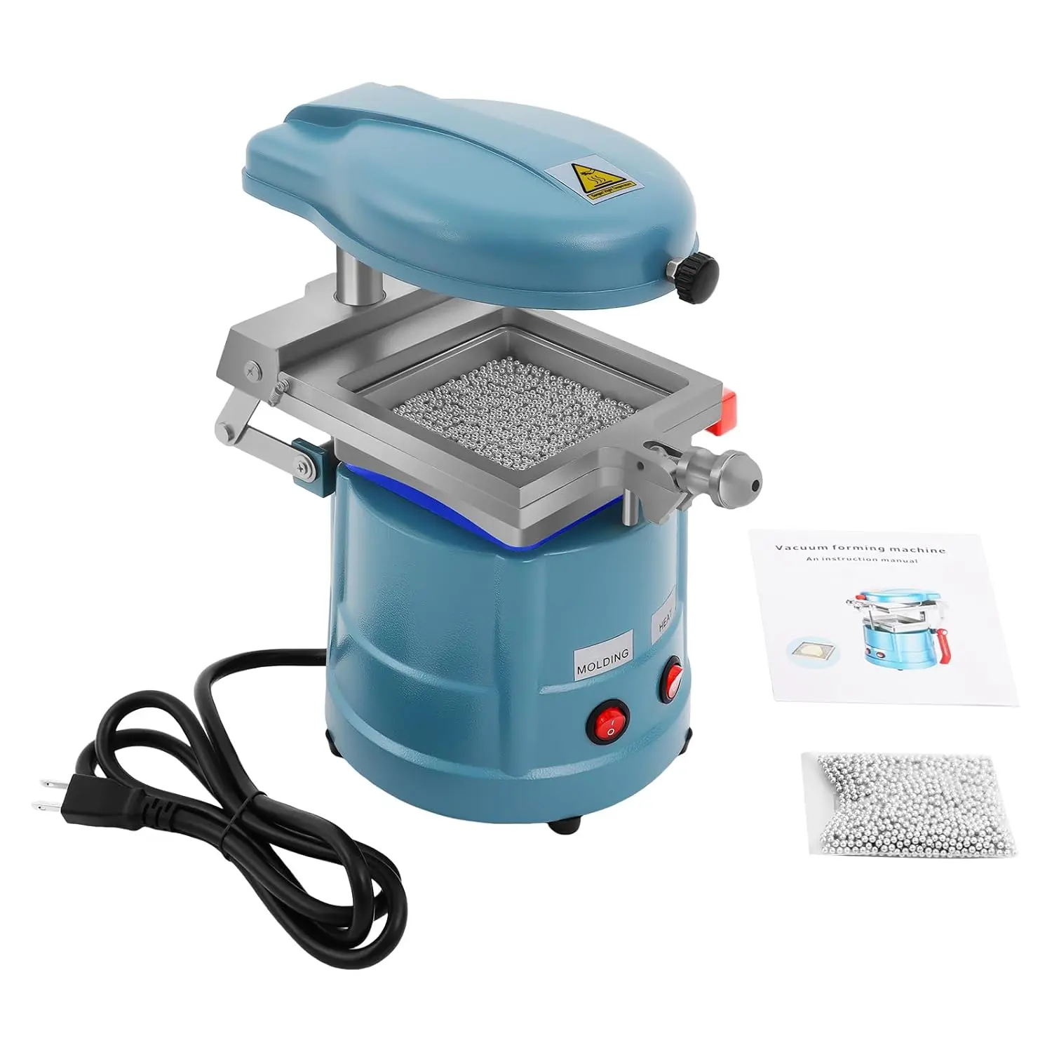 Dental Vacuum Forming Machine, 1000W Power Former Heat Molding Tool with Power Cord, Heat Thermoforming Press Lab Forming Equipment, 110V Laboratory Dental Vacuum Forming Molding Fake Teeth Oral