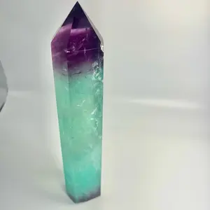 Large Polished Watermelon Fluorite Tower Over 2 lb Natural Crystal Statement Piece for Home Decor