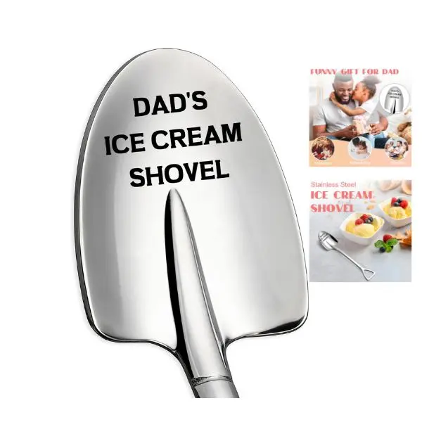 Funny Dad Ice Cream Shovel Spoon – Father’s Day & Birthday Gift for Dad from Daughter or Son, Unique Gifts for Dad, Daddy & Papa