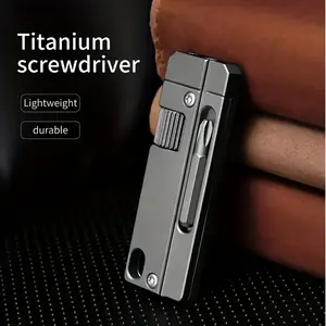 Multifunctional Titanium Alloy EDC Tool, Combining Screwdriver and Adjustable Hex Wrench, Compact and Lightweight, Portable Design, Suitable for Daily Maintenance, Outdoor Emergencies, and Various Scenarios