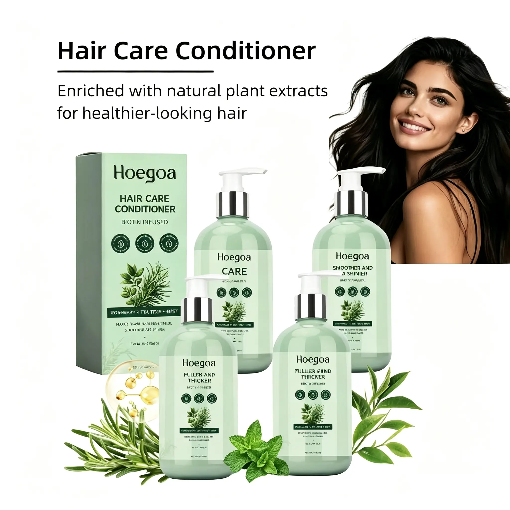 Rosemary Hair Conditioner, Volumizing Moisturizing Formula with Biotin for Women & Men, Ideal for Damaged, Dry and Thinning Hair, Improves Hair Manageability, Infused with Biotin for Smooth, Healthy-Looking Strands, Gentle Formula with Natural Extracts