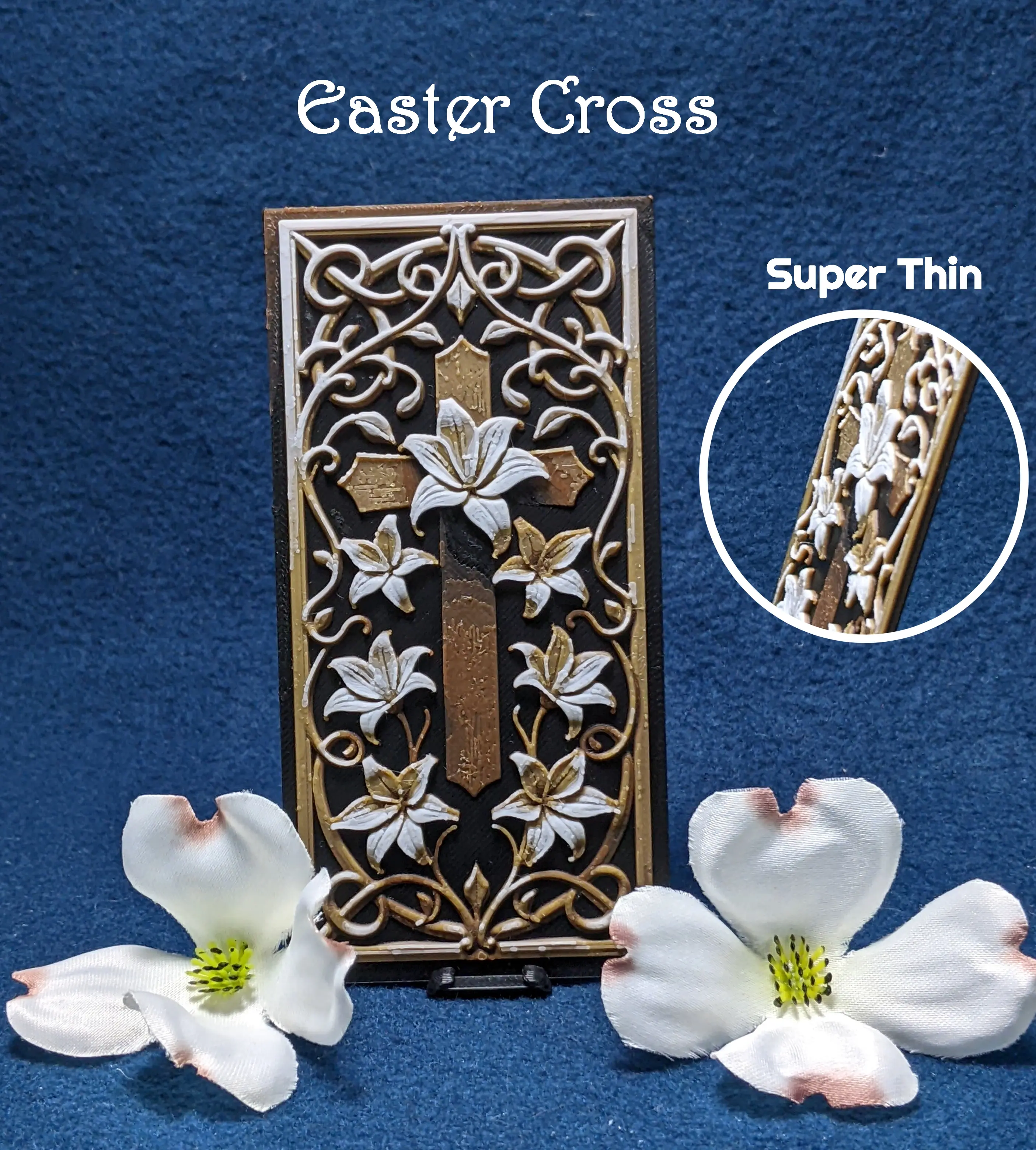 3D Easter Cross Bookmark – HueForge Style, Floral Illusion, Ultra-Thin ...