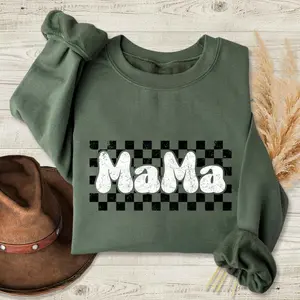 Checkered Mama Sweatshirt, Mother’s Day Gift, Mom Life Shirt, Motherhood Shirt, Mom Gift, Gift For Mom