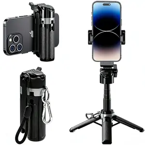 Compact and space saving, four in one Bluetooth selfie stick with 360 ° free rotation and extension to meet multiple scenarios. Stable shooting without shaking, one click for selfies, videos, and log recording, compatible with most mobile phones