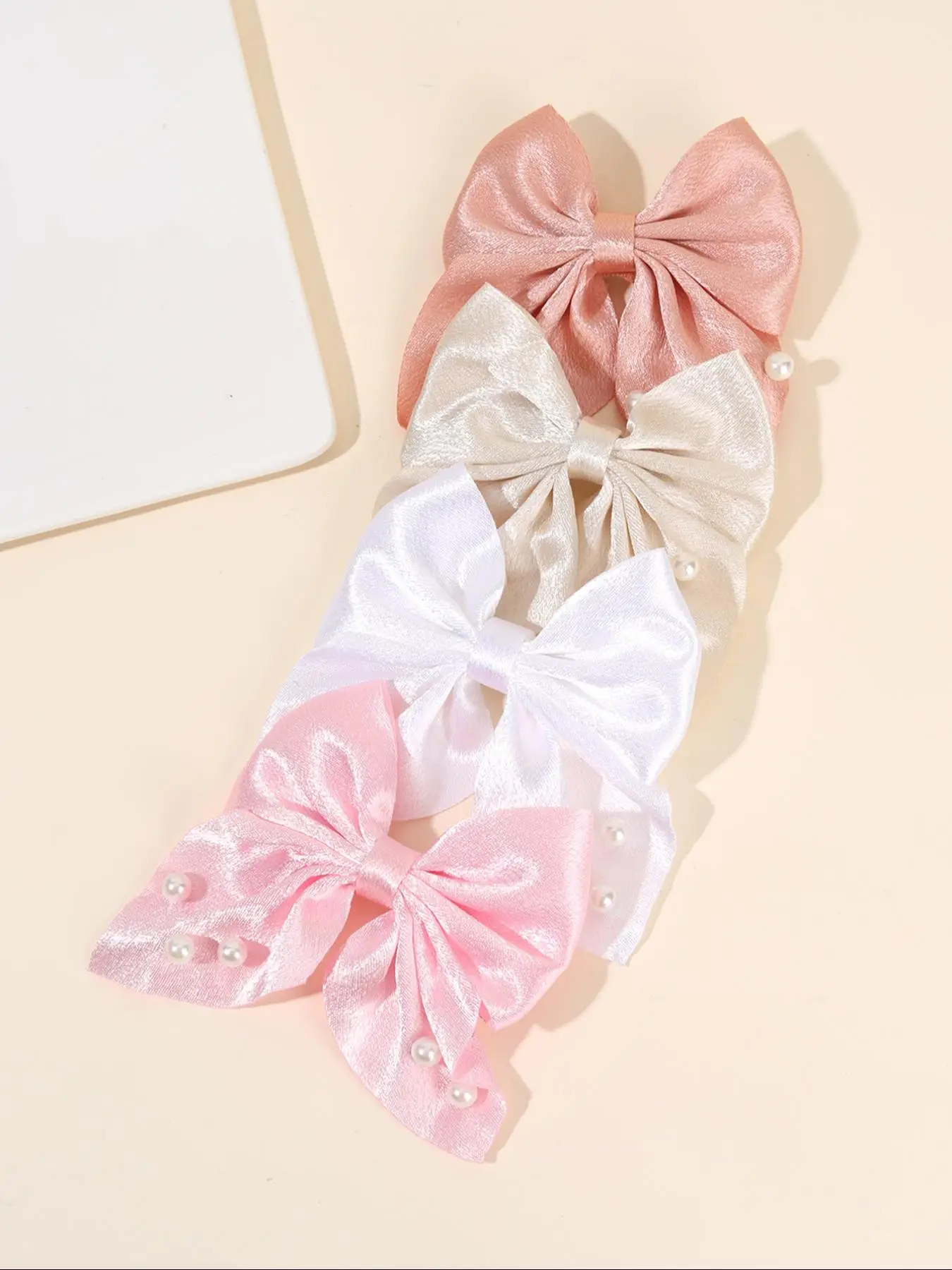 Multicolor Cute Bowknot Design Hair Clips, Faux Pearl Decor Hair Accessories for Girls, Elegant Lovely Hairwear for Daily Used