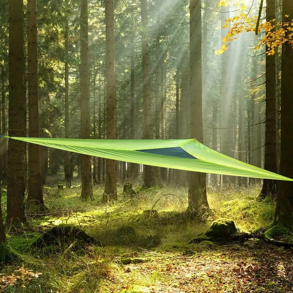 Triangle Hammock, 13ft Camping Hammock with 3 Ratchet Tie Down Straps and Storage Bag, 3 Point Hammocks Portable Max 800 Lbs for