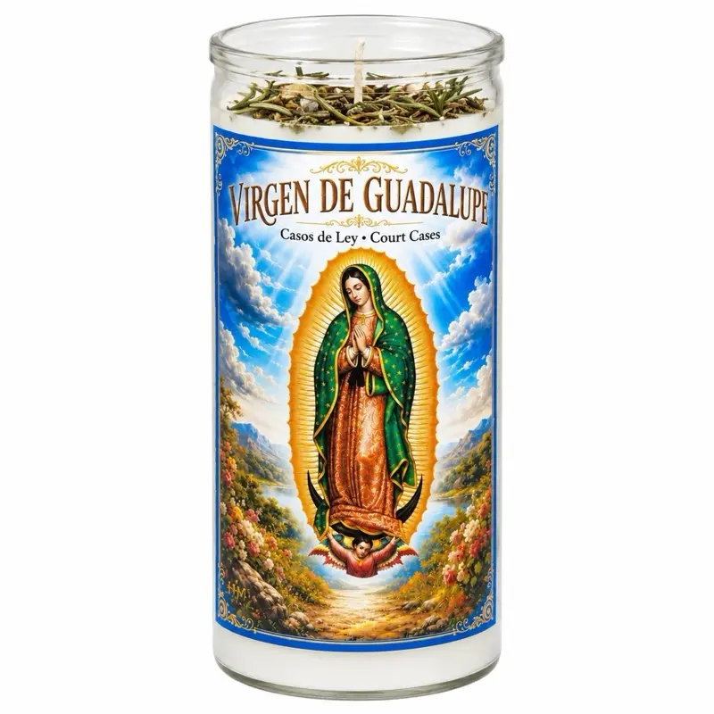 Virgen de Guadalupe Court Case Candle (Casos de Ley) | 14-Day Prayer Candle