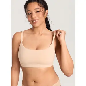 MOMANDA Cotton Nursing Bras for Breastfeeding Wireless Nursing Sleep Bralettes Ultra Soft