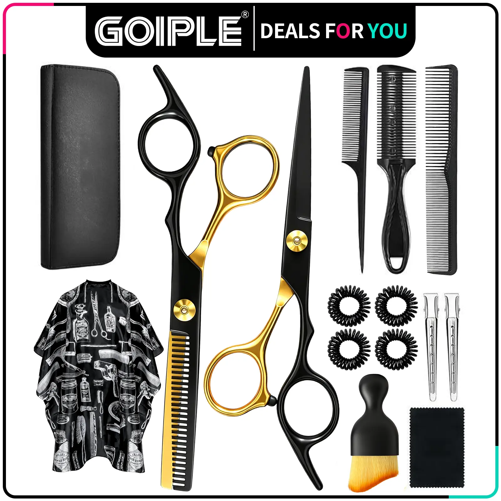 Professional Haircut Scissors Kit – Salon Quality Stainless Steel Shears with Thinning Scissors, Perfect Barber Set for Men, Women, Kids, Home Use