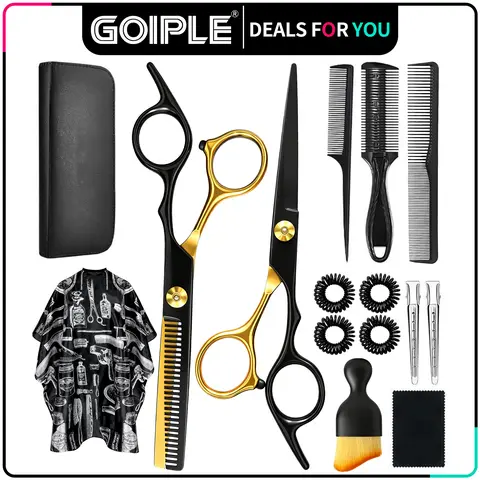 Professional Haircut Scissors Kit – Salon Quality Stainless Steel Shears with Thinning Scissors, Perfect Barber Set for Men, Women, Kids, Home Use