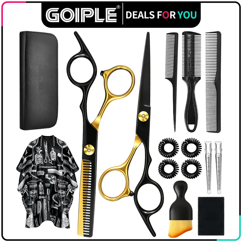 Professional Haircut Scissors Kit – Salon Quality Stainless Steel Shears with Thinning Scissors, Perfect Barber Set for Men, Women, Kids, Home Use
