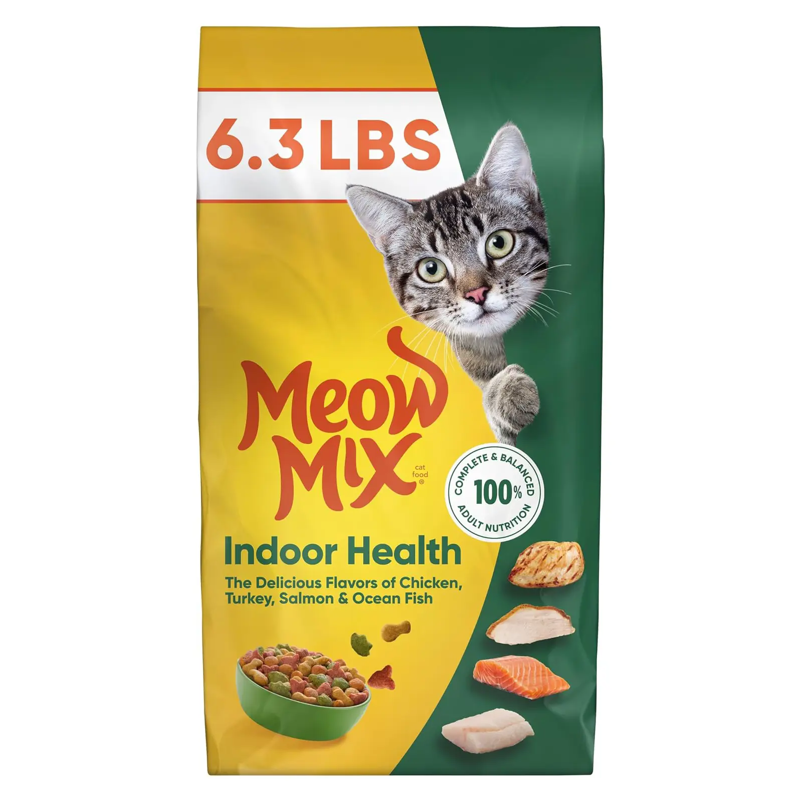 Meow Mix Indoor Health Dry Cat Food, 6.3 Pound Bag