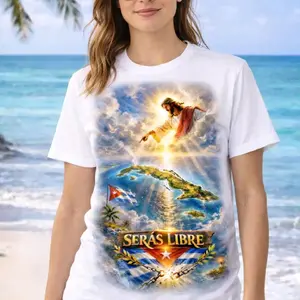Unisex Cuba Seras Libre T-Shirt Featuring Cuban Flag Design Suitable for Men and Women