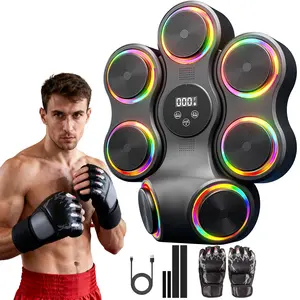 Music Boxing Machine Boxing Gym Equipment, Wall Mounted Music Punching Trainer for with Boxing Gloves, Smart Bluetooth Boxing Machine, Electronic Punching Workout Target with 11 Modes & 9 Speeds