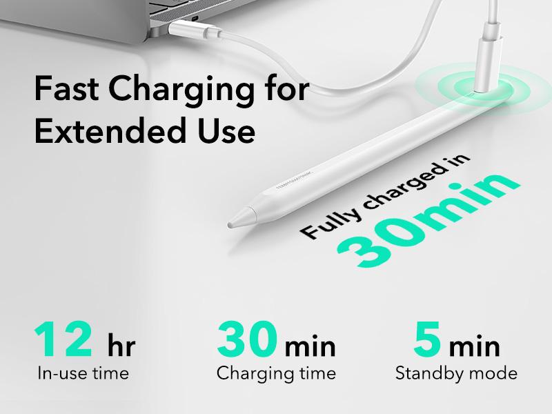 ESR Geo Digital iPad Pencil Findmy Compatible with Apple iPad 2018-2025,with Easy Shortcuts for Apple iPad A16/10/9/8 & Air 13/11 & Pro 12.9/13/11 & Mini 7/6/5(No Wireless Charging)