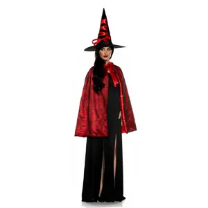 Red Witch Cape and Hat Adult Costume Set | Standard