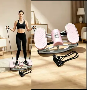 Twist Stepper with Resistance Bands, Portable Home Fitness Exercise Machine for Indoor Workouts
