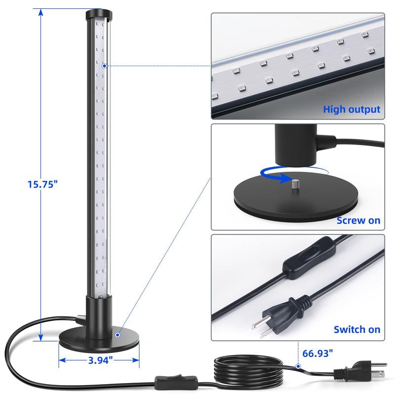 Barrina T10 Vertical Standing LED Black Lights, 14W, 385-400nm, 1FT, and On/Off Switch, Perfect for Party