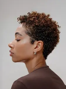 Women's Short African Curl Wig Cap, Rose Net Headpiece, Easy Wear & Manageable, Perfect for Christmas/new Year/daily Use