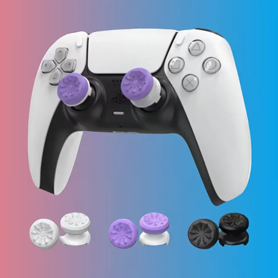 KontrolFreek FPS Freek Galaxy Purple for PlayStation 4 (PS4) and PlayStation 5 (PS5) | Performance Thumbsticks | 1 High-Rise, 1 Mid-Rise | Purple