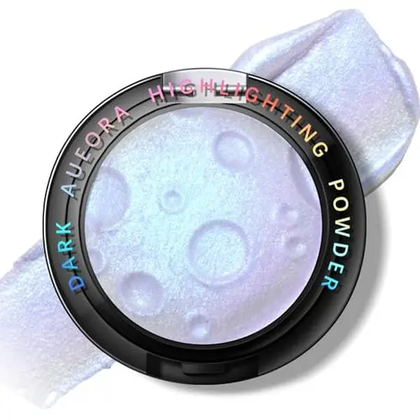Noerrors Chameleon Blue Holographic Highlighter, Multichrome Multi-use Eyeshadow Sparkling Color Shifting Eye Highlighter Palette, Inner Corner Eye Brightener for Mermaid Makeup, Unique Planet Design