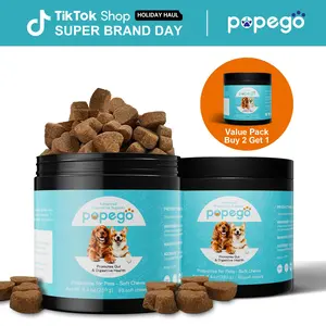 Popego Probiotics for Dogs Soft Chews for Seasonal Allergies, Gut, and Digestive Health. Vet-Reviewed, Premium-Quality Ingredients - Supplements