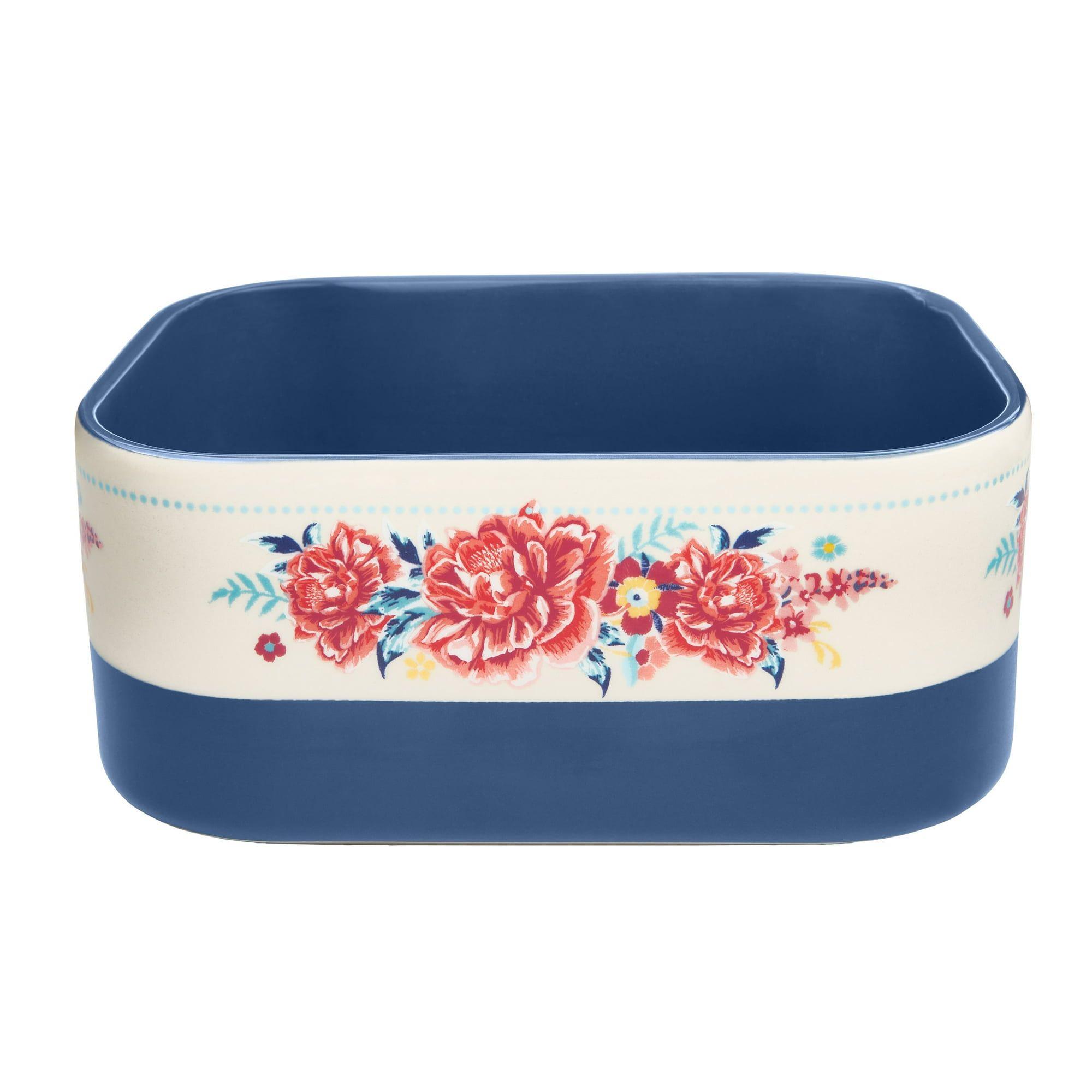Keepsake Floral 6-Piece Rectangular Ceramic Nesting Bowls