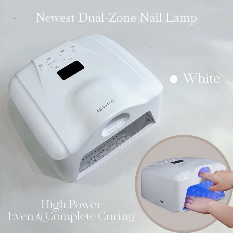 Dual-Zone Nail Lamp, Professional UV/LED Nail Dryer for Home & Salon Use
