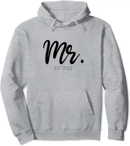 Wedding Matching Gifts Mr. Est. 2022 Groom Pullover Hoodie - Feliciabr Shop 34B094VZ39R8