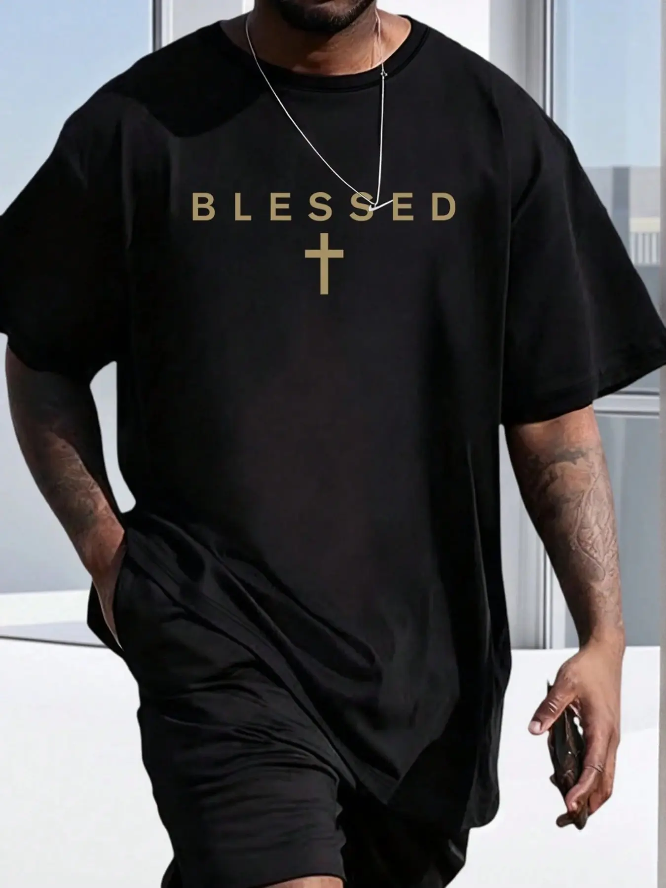 Men's Plus Size Casual Comfy Fit Short Sleeve T-Shirt, Cool Streetwear Shirt, Front Graphic Print, Simple Design, Versatile Summer Wear, Comfortable Fit, Menswear, Streetwear