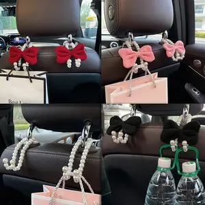 Car Seat Back Hook, Cute Bowknot Design Car Seat Back Hanger, Multifunctional Car Interior Accessories for Women & Girls