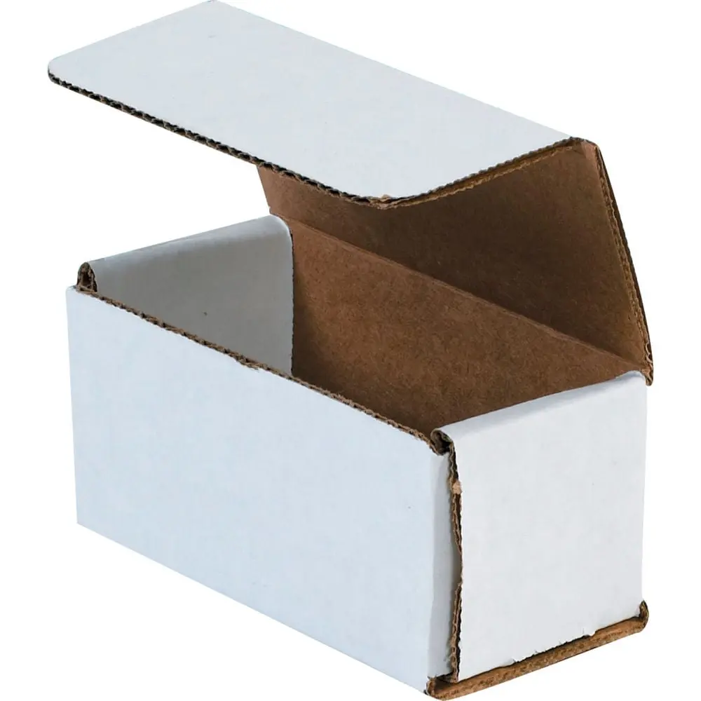 Global Industrial B40139 White Double-Wall Crush-Resistant Corrugated Cardboard Mailers, 4x2x2 in. Inside Dimensions, Pack of 50, 200#/ECT-32 Strength, Mail Protection, No Tape/Glue/Staples Needed, Office Corrugated Cardboard Envelopes & Postal Supplies