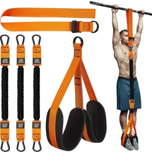 Slappable auxiliary belt with foot ring and knee pad, adjustable, suitable for home gym and upper body workoutRAIMENTRY