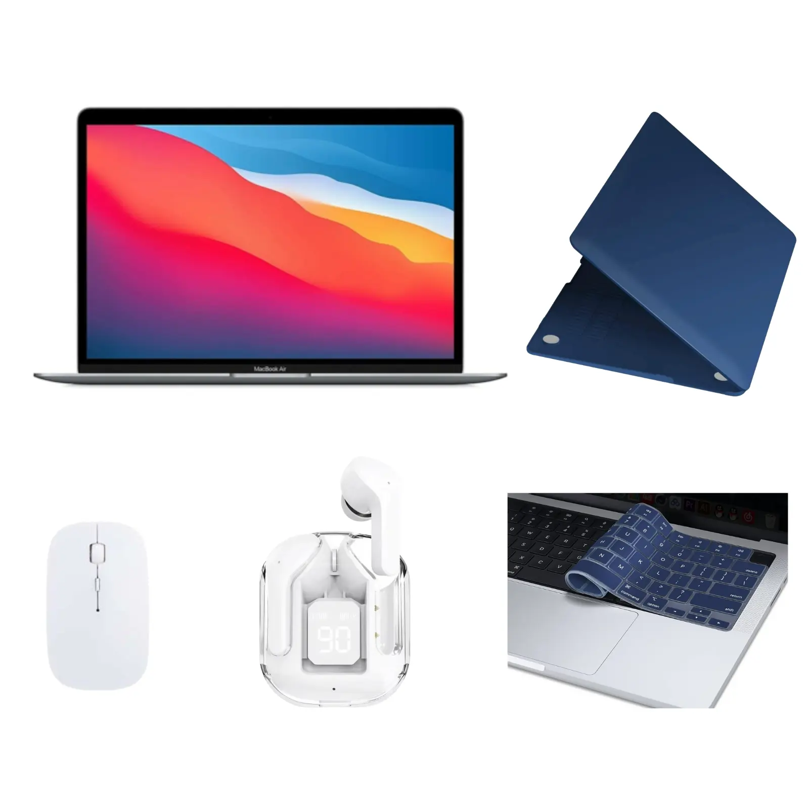 Refurbished Apple MacBook Air Laptop Bundle - Apple M1 8-Core CPU 7-Core GPU 8GB RAM 128GB SSD 13 Space Gray MGN53LL/A (2020) | (Good Condition)