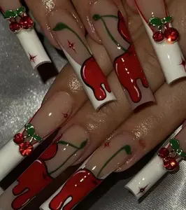 24 SET Salon-Quality Cherry Nail