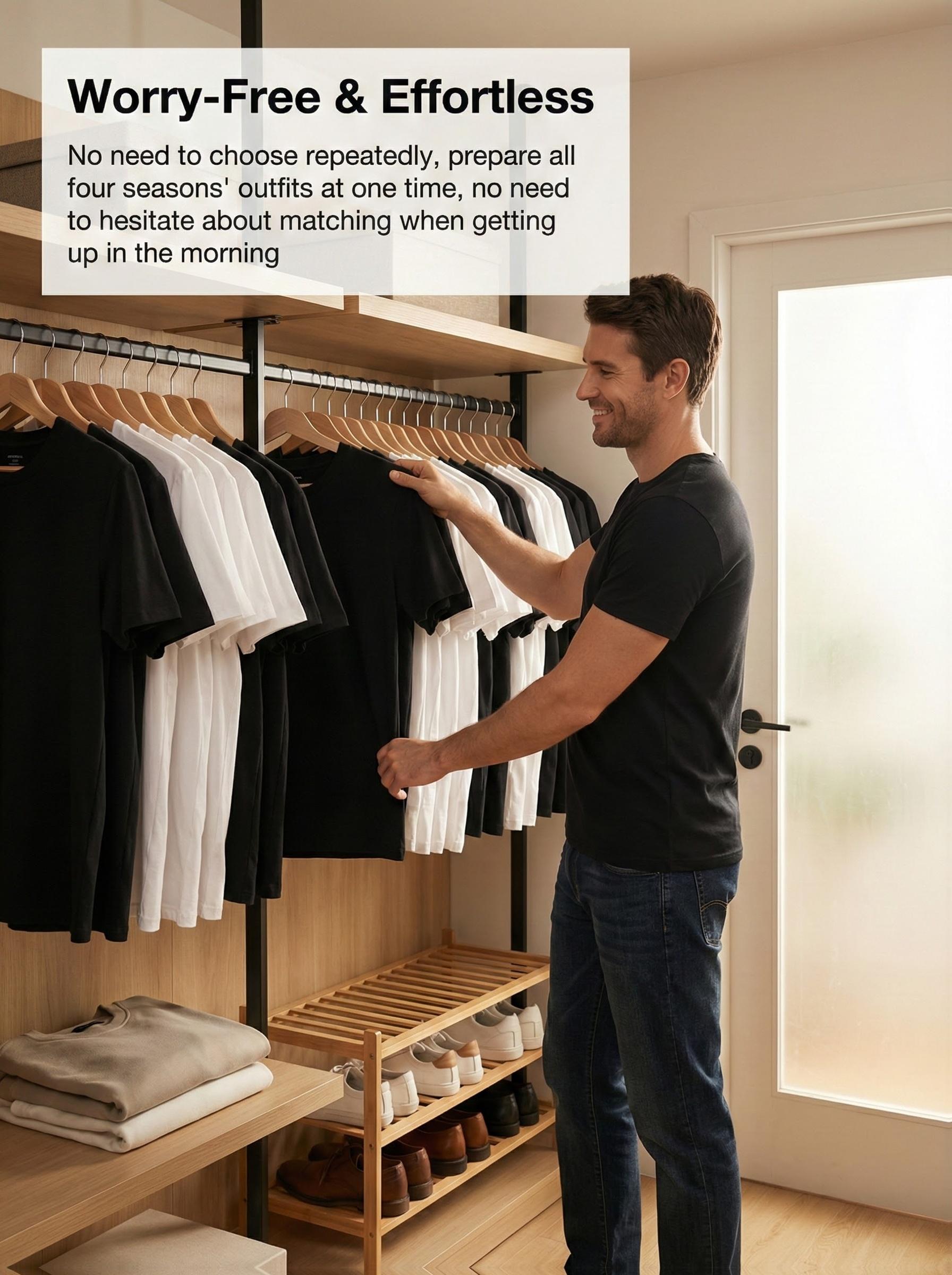 5-Pack Unisex Black & White Essential T-Shirts Bulk Bundle | Regular Fit Breathable Fabric | Year-Round Comfort | Ideal for Home Lounging & Office Workwear