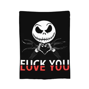 Nightmare Before Christmas Anime Blanket 3D Printed Flannel Throw Blanket Lightweight Warm Blankets Living Room Sofa Bedding-60"x50"