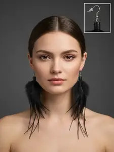 The Black Betty 12 | Long Black Feather Earrings | Statement Feather Earrings | Handmade Boho Earrings