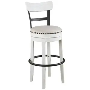 Tall Valebeck Upholstered Swivel Barstool White - Signature Design by Ashley: