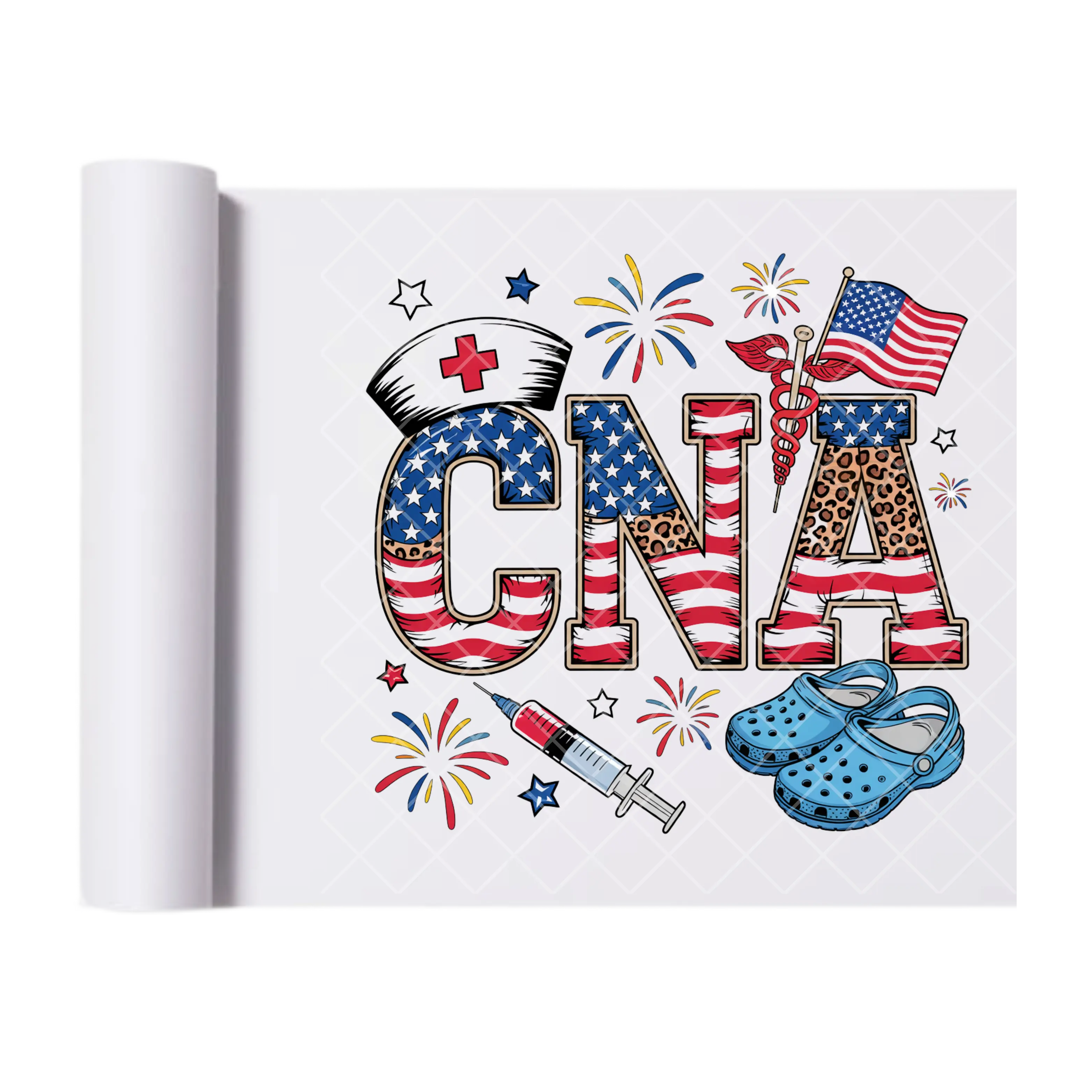 CNA Nurse Independence Day - Direct Print Film Transfer for Trendy T-Shirts, Cotton, Polyester & Blends - High-Quality Print