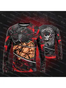 Anime Football Jersey One Piece Luffy Zoro MenWomen Oversize Summer Quick Dry Sport Breathable Bandai Cosplay Long Sleeve Tshirt Breathable Sportswear