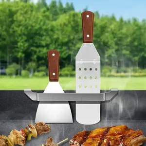 Stainless Steel Baking Sheet Scraper Holder, BBQ Tool Rack, Grill Pan Accessories, Durable Kitchen Utensil Organizer, Barbecue Utensils