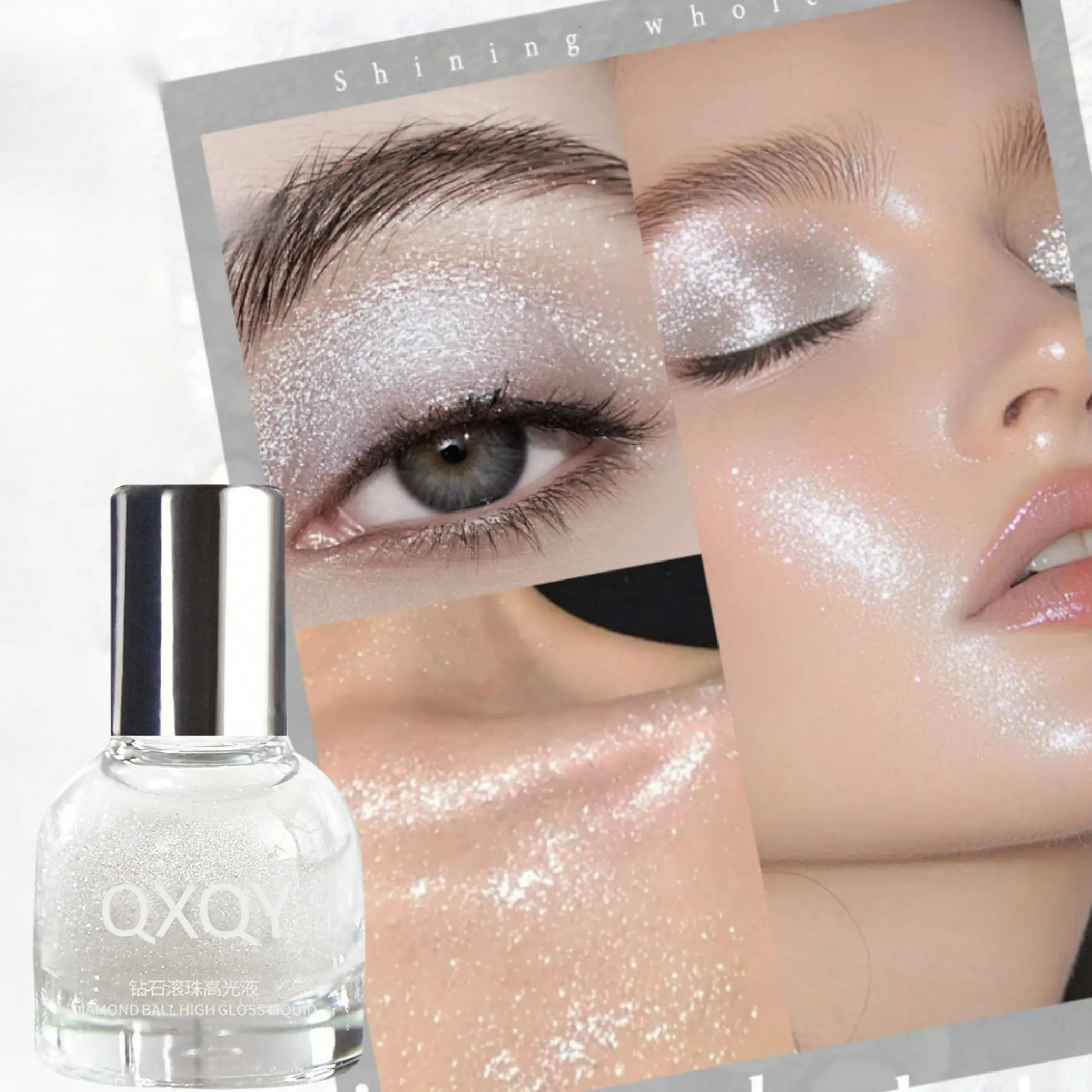 Shimmering Highlighter Body Powder, Long Lasting Glitter Highlighter Powder, Radiant Glow Powder for Stunning Makeup, Bronzer, Glow Seeker Highlighter
