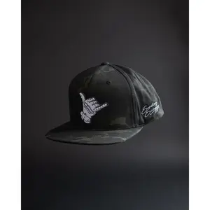 Black Multicam Snapback Hat
