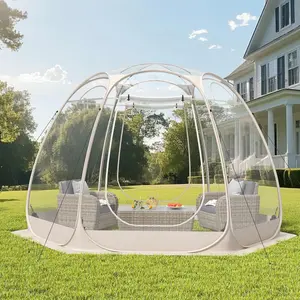 8-14 Person Pop-up Bubble Tent with Waterproof Roof & Vent Windows – 10ft-12ft Camping Shelters, Outdoor Garden Dome Igloo with 0.15mm Clear PVC, 540 °   Transparent Screen Room for Patio, Backyard