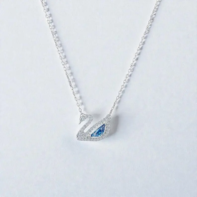 SANEFI Crystal Swan Necklace – Elegant Gift Jewelry for Her