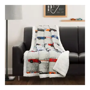 Lush Decor Race Cars Throw Sherpa