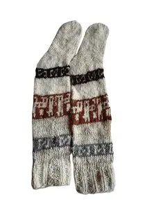 Unisex Socks Handmade Knitted Alpaca Wool
