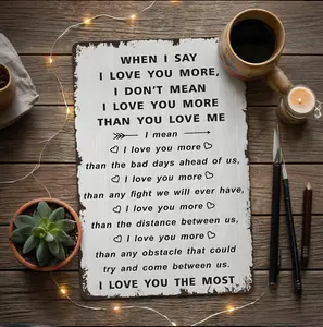 8"x12" Rustic Aluminium Metal Love Sign - "I Love You The Most" Heartfelt Message, Home & Room Decor - Ideal Valentine’s Day Gift for Partner,summervibes, Yard Sign