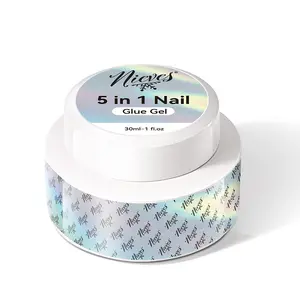 Nieves 5 in 1 Nail Glue Gel – Rhinestone, Builder, Sculpting & Top Coat Gel – 30ml / 1 fl oz